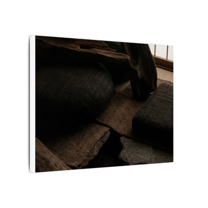 Dark Japandi Shadow Zen Canvas Art