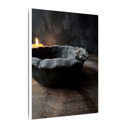 Ceramic Bowl Canvas Art | Winter Dark Japandi Shadow Zen Art