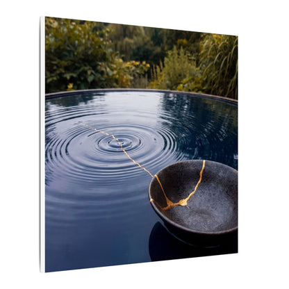 Kintsugi Water Ripple in Overcast | Broken Beauty Canvas Art