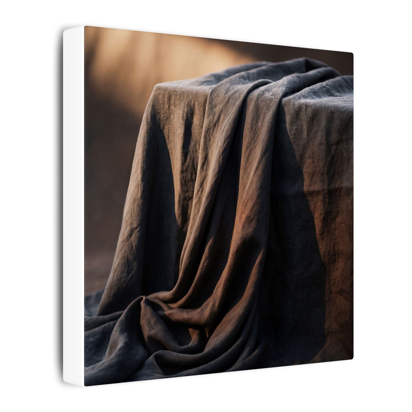 Silk Drape Canvas Art | Winter Dark Japandi Shadow Zen Art