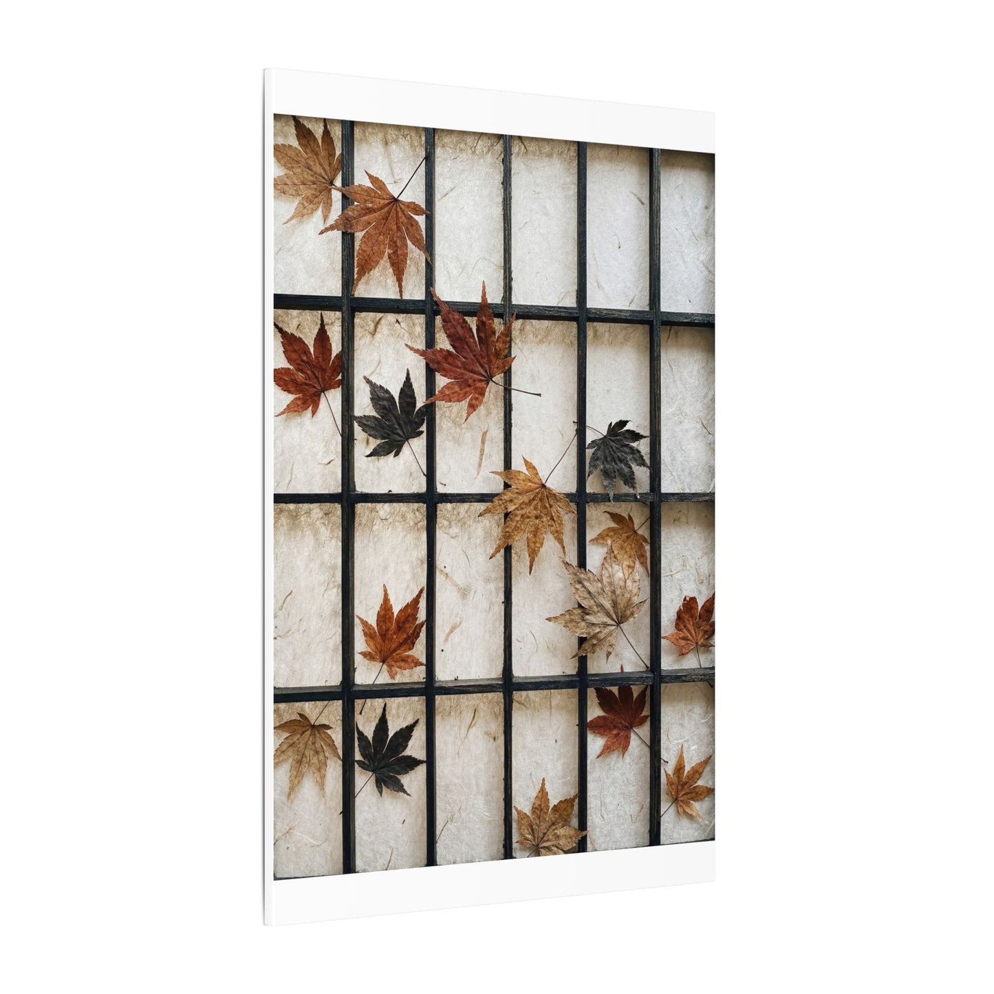 Japandi Shoji Screen in Overcast | Texture Canvas Art