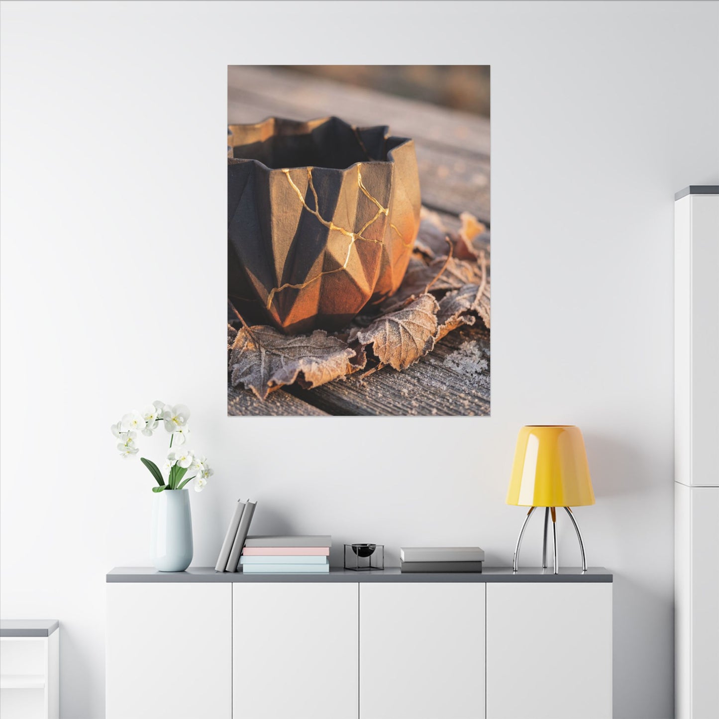 Paper Fold Gold Repair Canvas Art | Philosophical Kintsugi Art