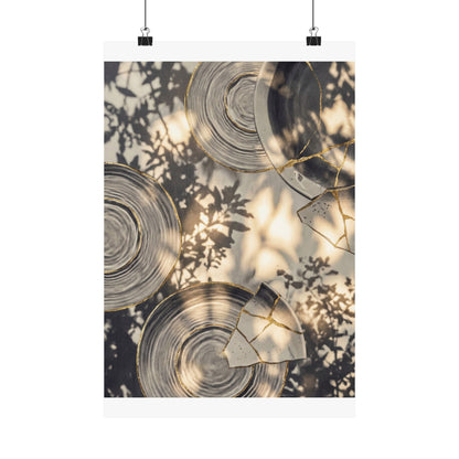 Water Ripple Wall Art Print | Summer Kintsugi Gold Vein Art Art Print