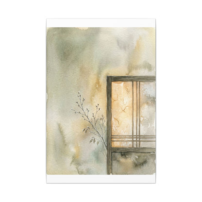 Ma Shoji Screen Canvas Art - Japandi Watercolor