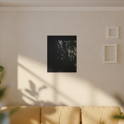 Dark Japandi Shoji Screen in Dappled | Moody Minimal Canvas Art