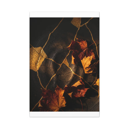 Resilient Shadow Play Canvas Art - Crackle Gold Kintsugi