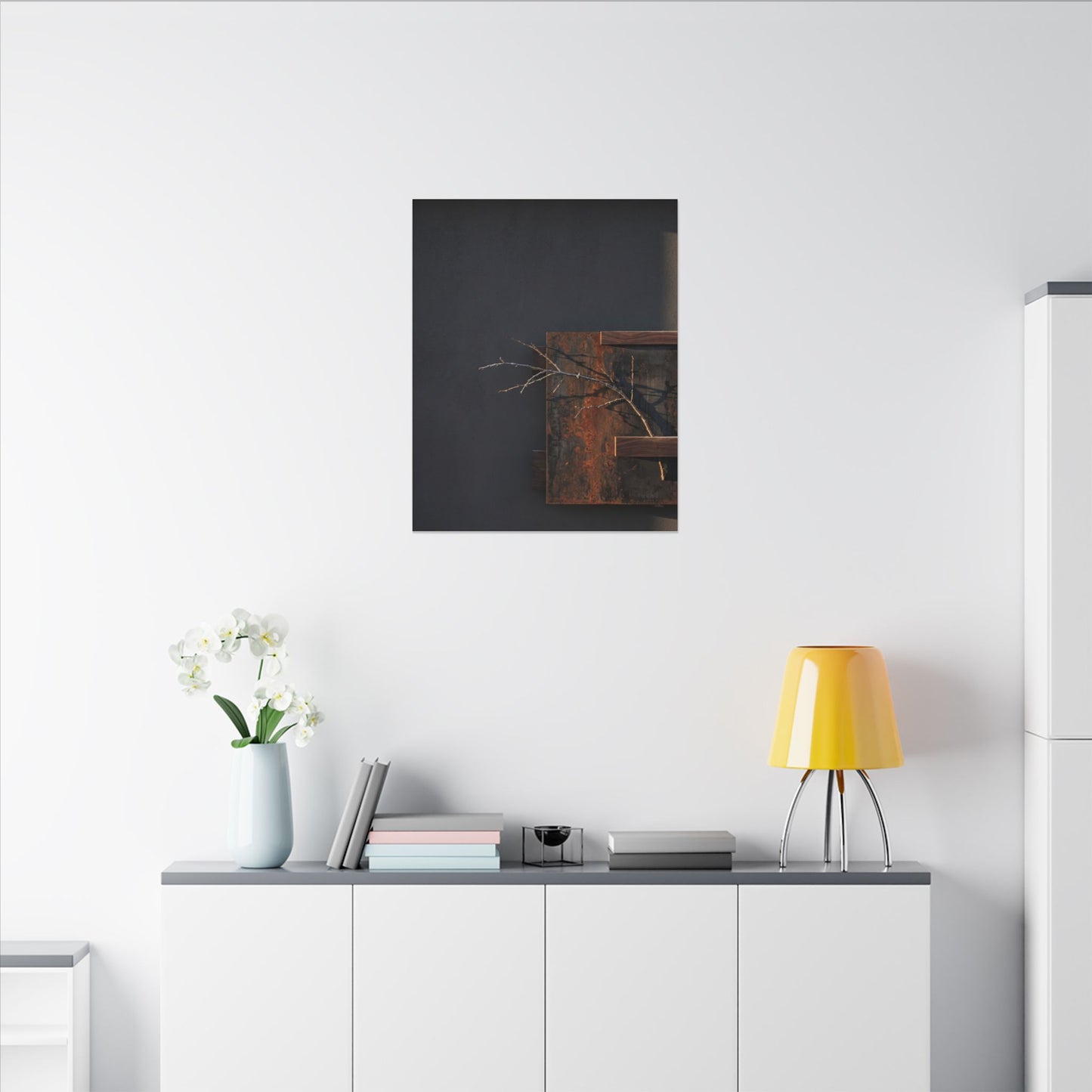 Ma Rust Patina Canvas Art - Dark Japandi Dark Texture