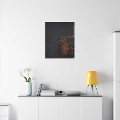 Ma Rust Patina Canvas Art - Dark Japandi Dark Texture