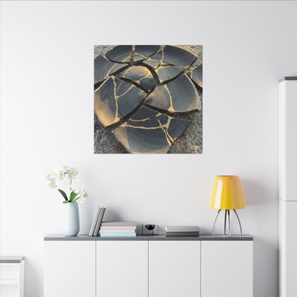 Broken Pottery Winter Canvas Art | Kintsugi Resilient Design