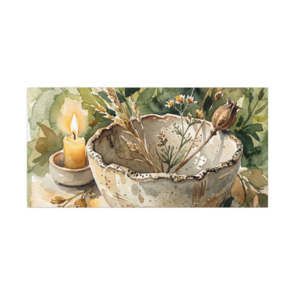 Ceramic Bowl Summer Canvas Art | Japandi Elegant Design