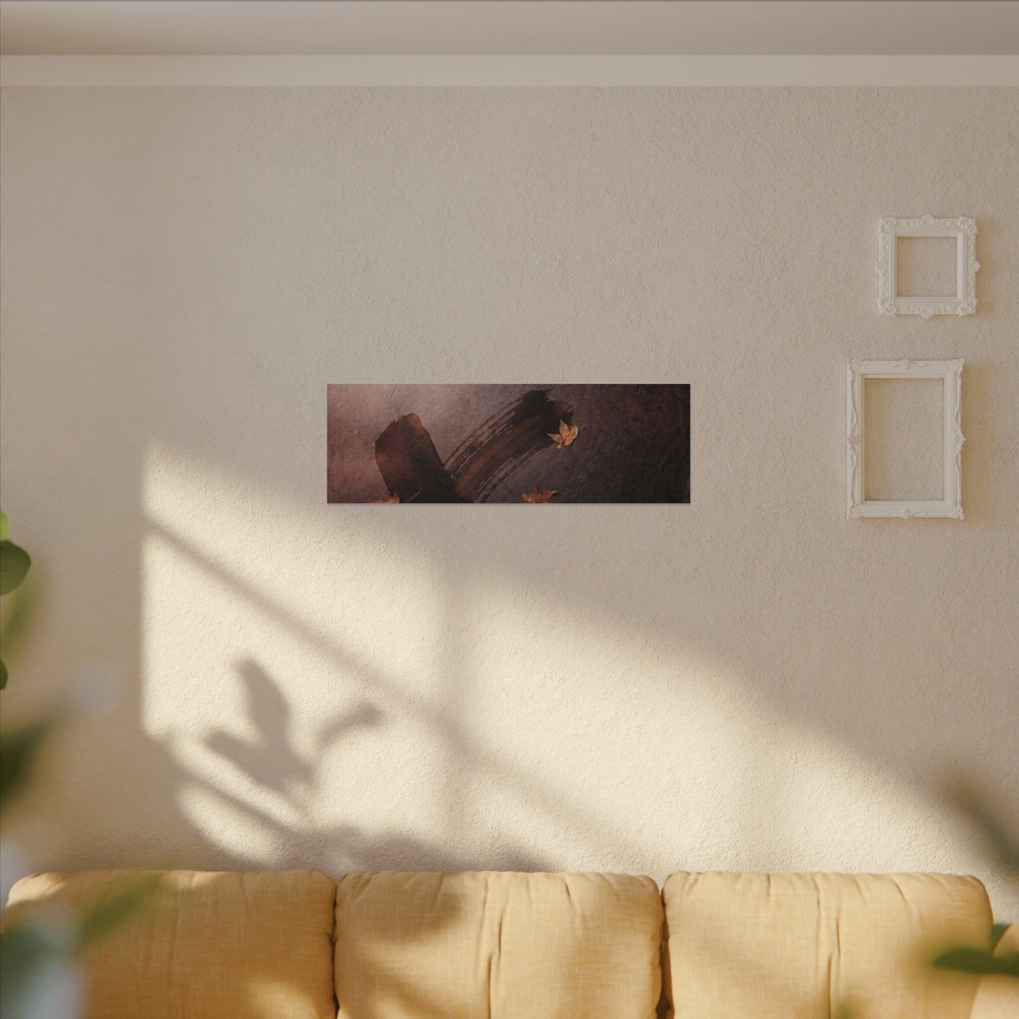 Moody Ink Brushstroke Canvas Art - Moody Minimal Dark Japandi