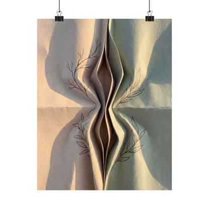 Kanso Paper Fold Wall Art Print - Japandi Minimal Line