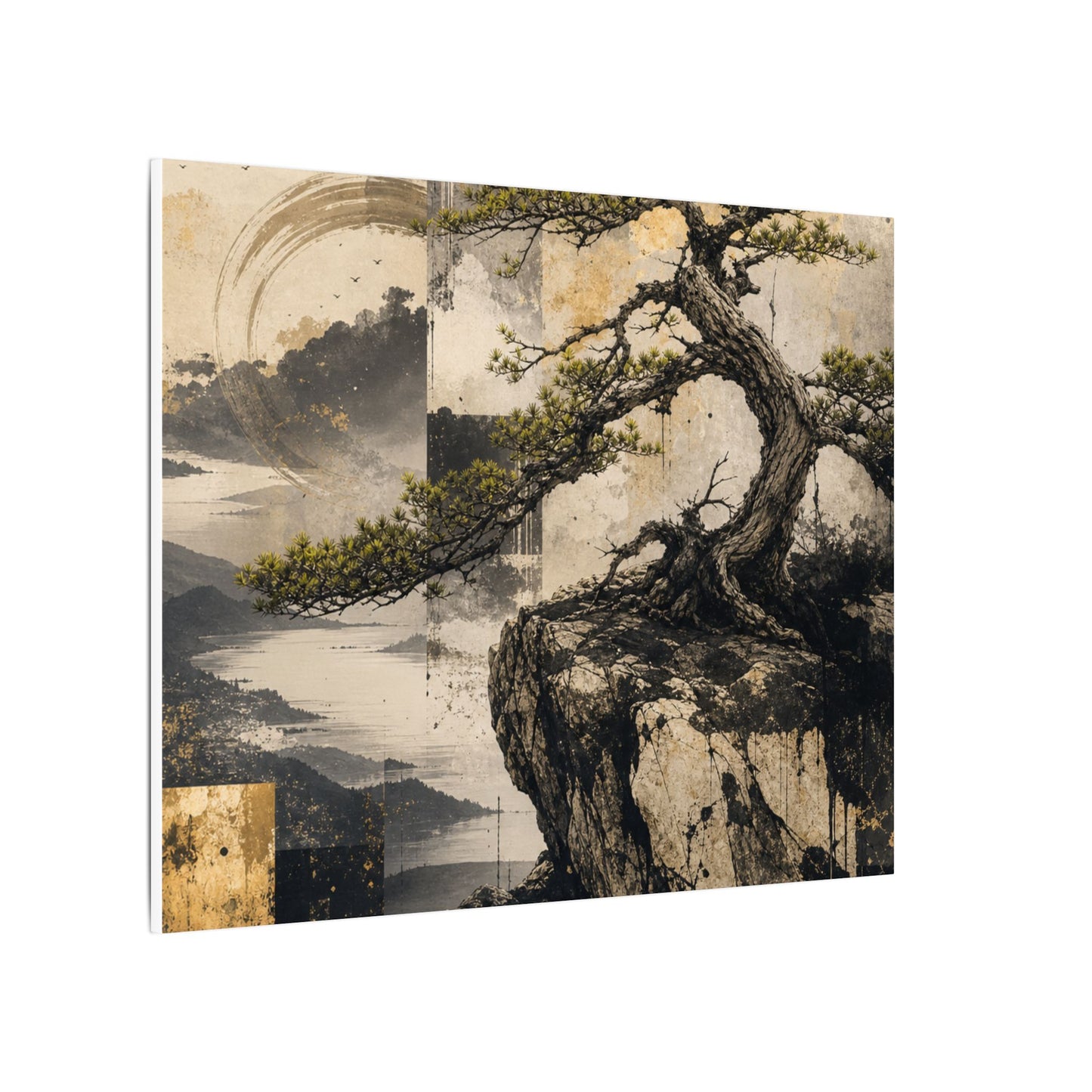 Golden Hour Pine Tree Canvas Art - Japandi Datsuzoku