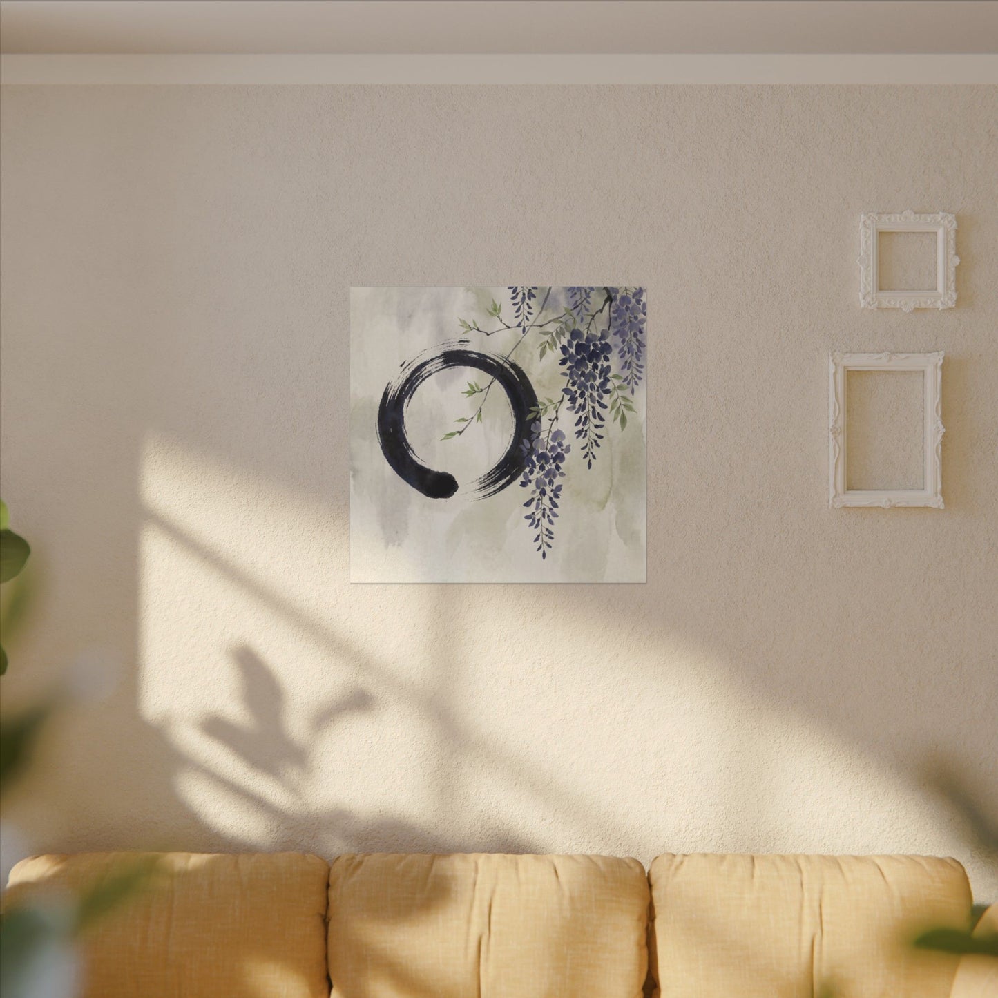 Wisteria Enso Canvas Art | Serene Zen Art