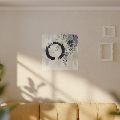 Wisteria Enso Canvas Art | Serene Zen Art