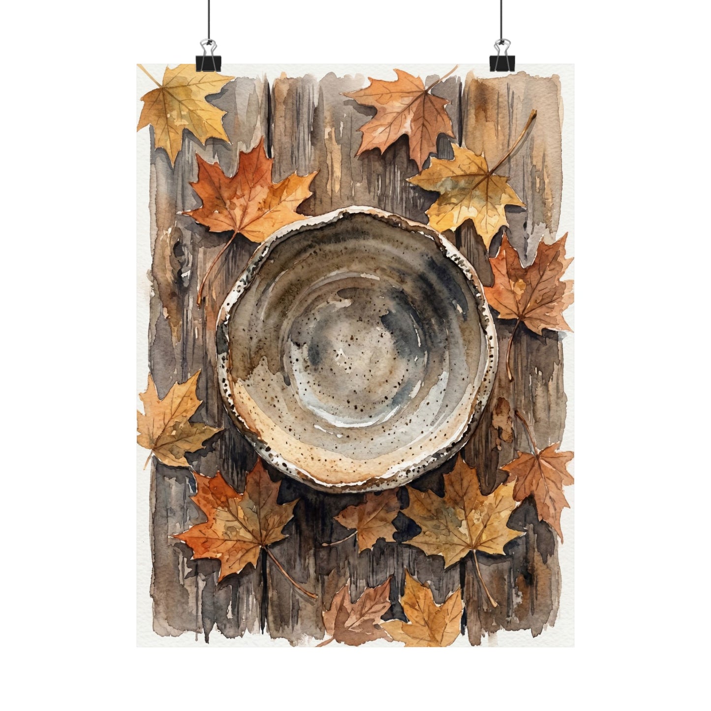 Ceramic Bowl Watercolor Wall Art Print | Elegant Japandi Art