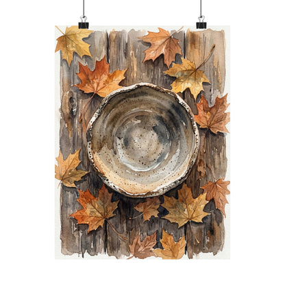 Ceramic Bowl Watercolor Wall Art Print | Elegant Japandi Art