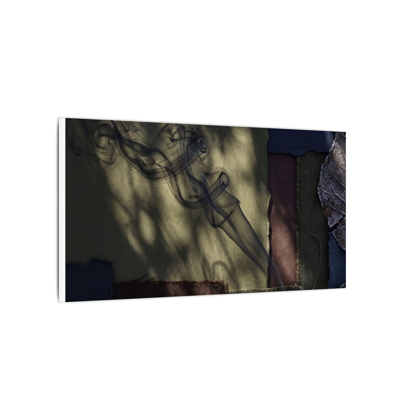 Ma Incense Smoke Canvas Art - Dark Japandi Dark Texture