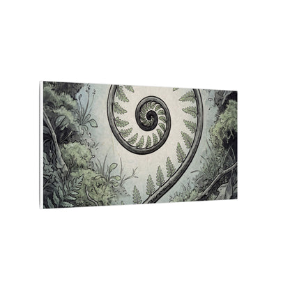 Zen Fern Unfurling in Dawn | Ukiyo E Inspired Canvas Art