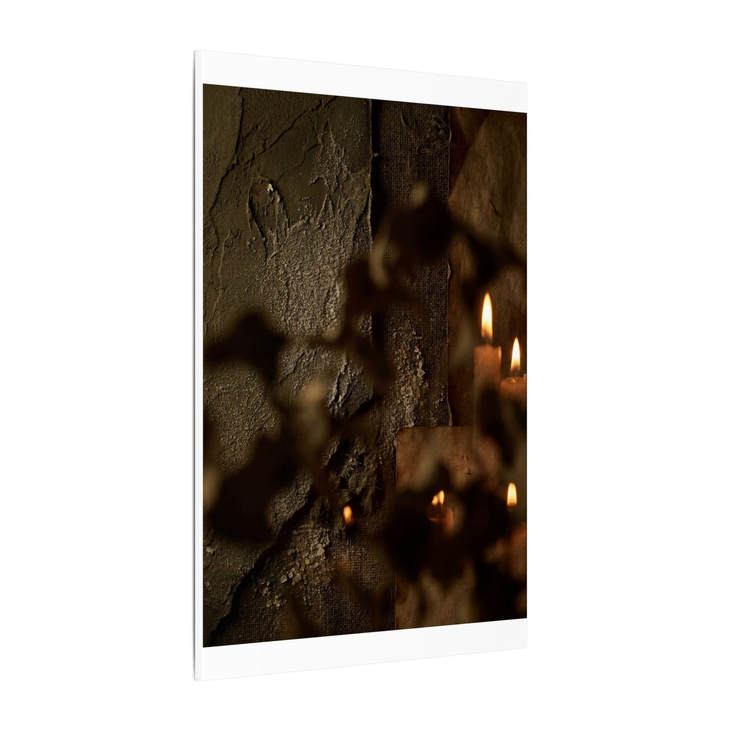 Shadow Play Dark Texture Canvas Art | Moody Dark Japandi Art
