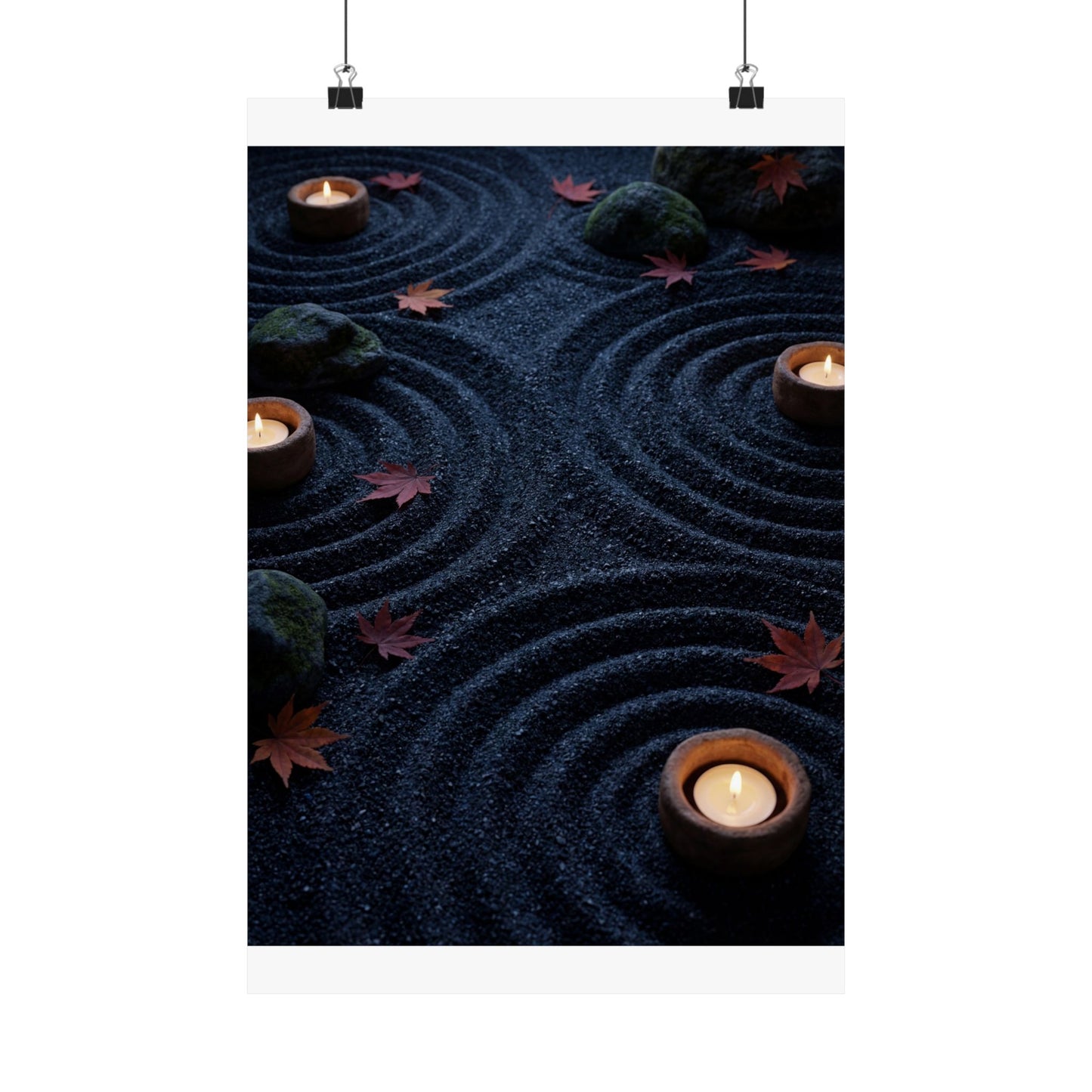 Autumn Rock Garden Dark Texture Wall Art Print | Luxurious Decor Art Print