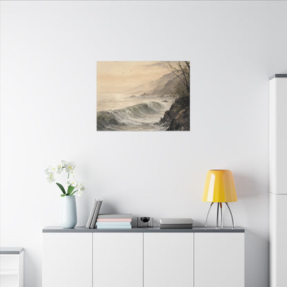 Ocean Wave Spring Canvas Art | Japandi Elegant Design