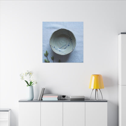 Spring Ceramic Bowl Minimal Line Canvas Art | Warm Decor