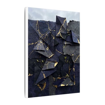 Beautiful Paper Fold Canvas Art - Crackle Gold Kintsugi
