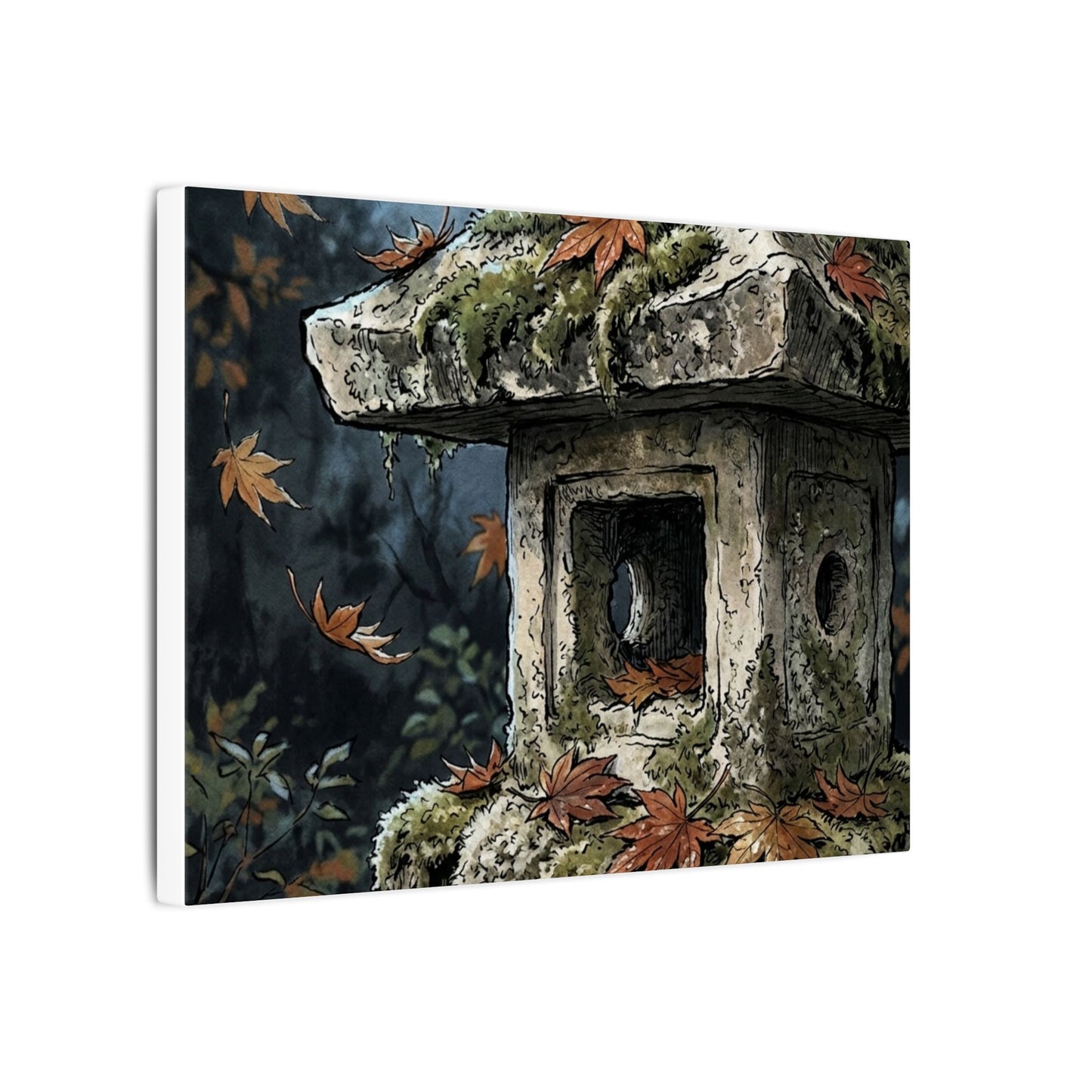 Shibui Stone Lantern Canvas Art - Japandi Minimal Line