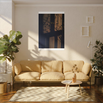 Shadow Play Canvas Art | Spring Dark Japandi Shadow Zen Art