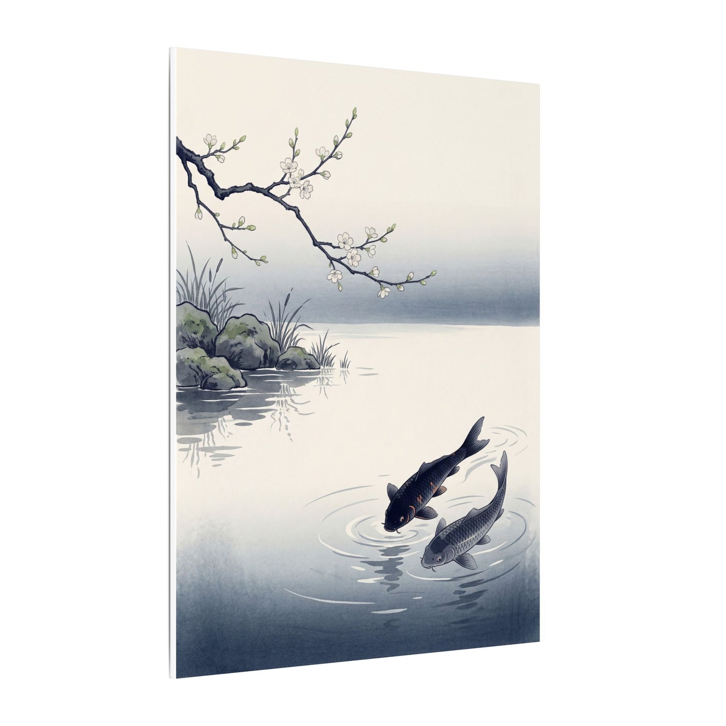 Ma Koi Pond Canvas Art - Zen Ukiyo E Inspired