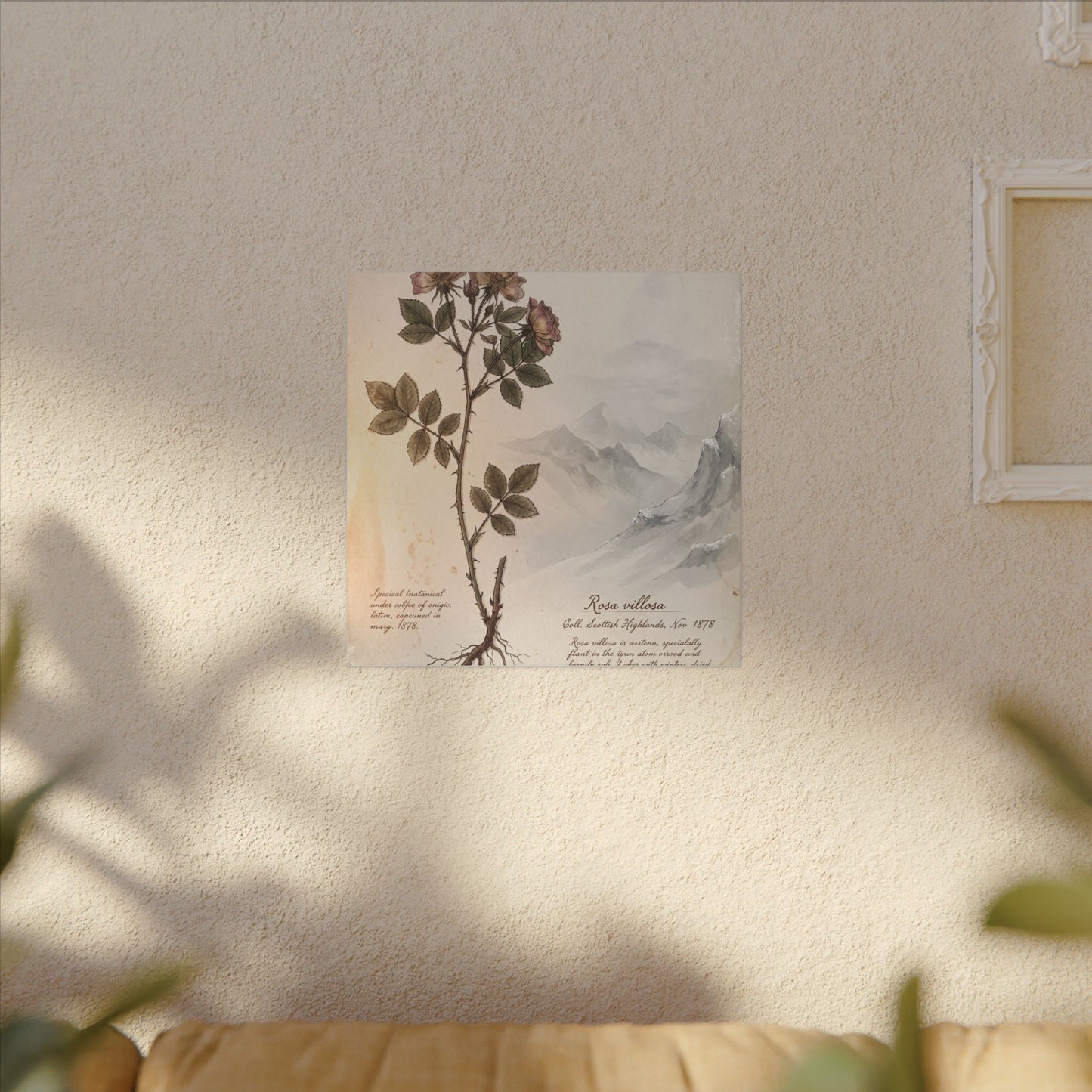 Winter Mountain Mist Herbarium Canvas Art | Earthy Decor