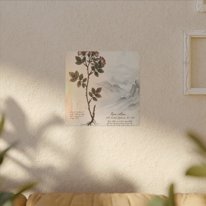 Winter Mountain Mist Herbarium Canvas Art | Earthy Decor