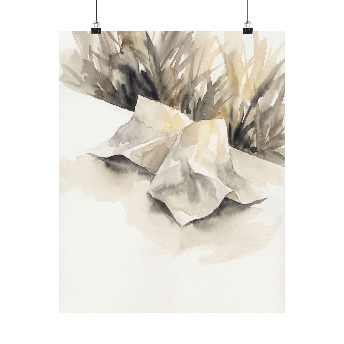 Summer Paper Fold Watercolor Wall Art Print | Warm Decor Art Print
