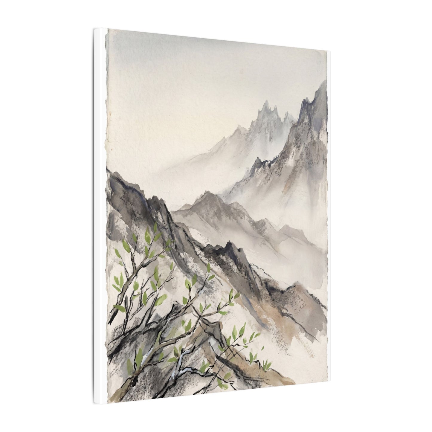 Spring Mountain Mist Texture Canvas Art | Warm Decor
