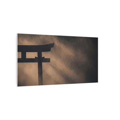 Torii Gate Shadow Zen Canvas Art | Bold Dark Japandi Art