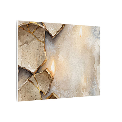 Broken Pottery Winter Canvas Art | Japandi Warm Design
