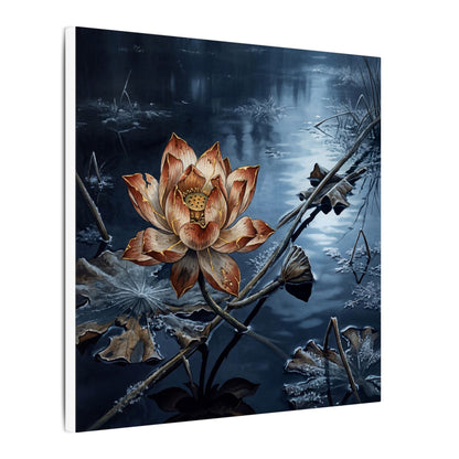 Winter Lotus Flower Broken Beauty Canvas Art | Healing Decor