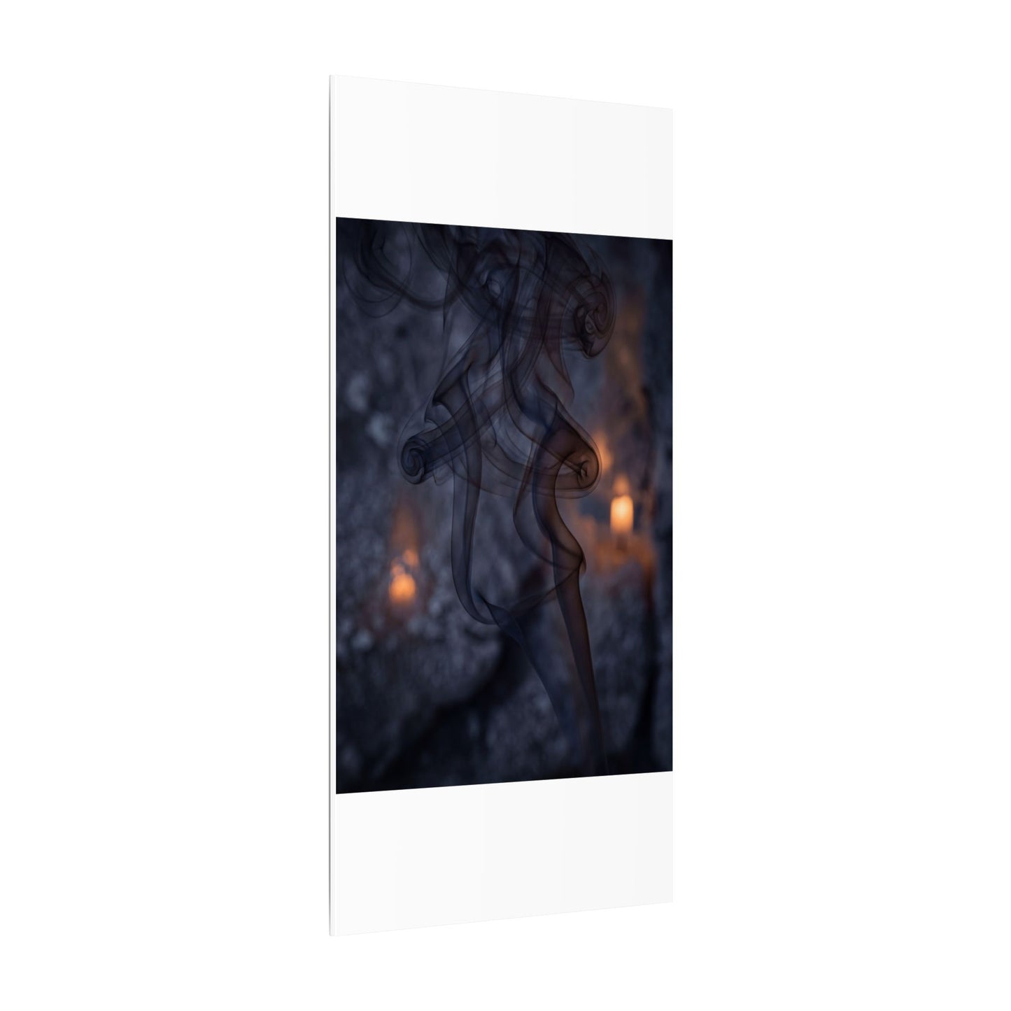Incense Smoke Winter Canvas Art | Dark Japandi Sophisticated Design