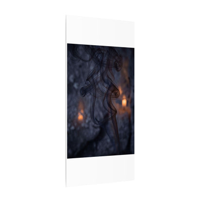 Incense Smoke Winter Canvas Art | Dark Japandi Sophisticated Design