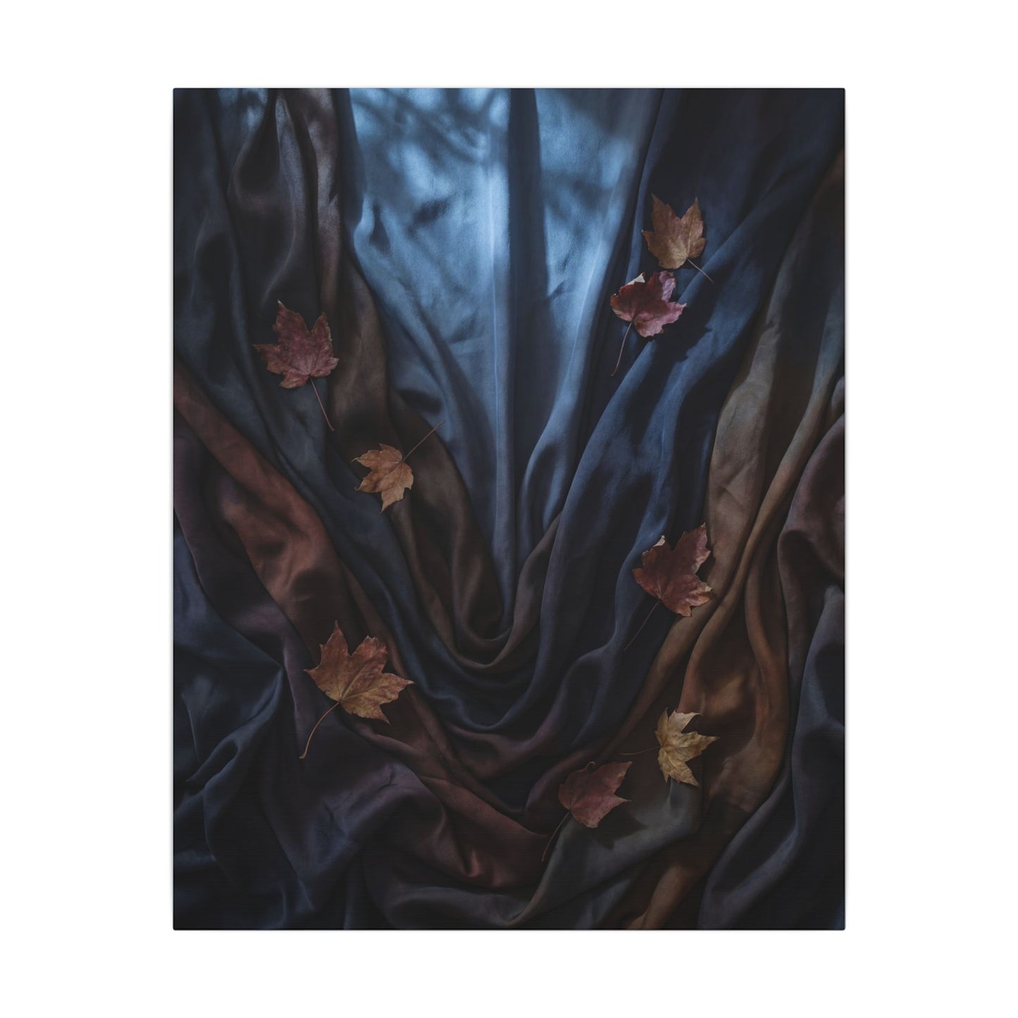 Silk Drape Canvas Art | Autumn Dark Japandi Moody Minimal Art