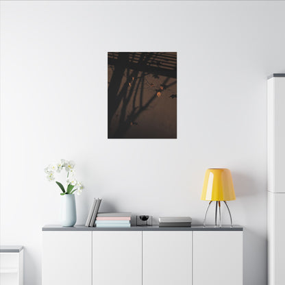 Shadow Play Autumn Canvas Art | Dark Japandi Luxurious Design