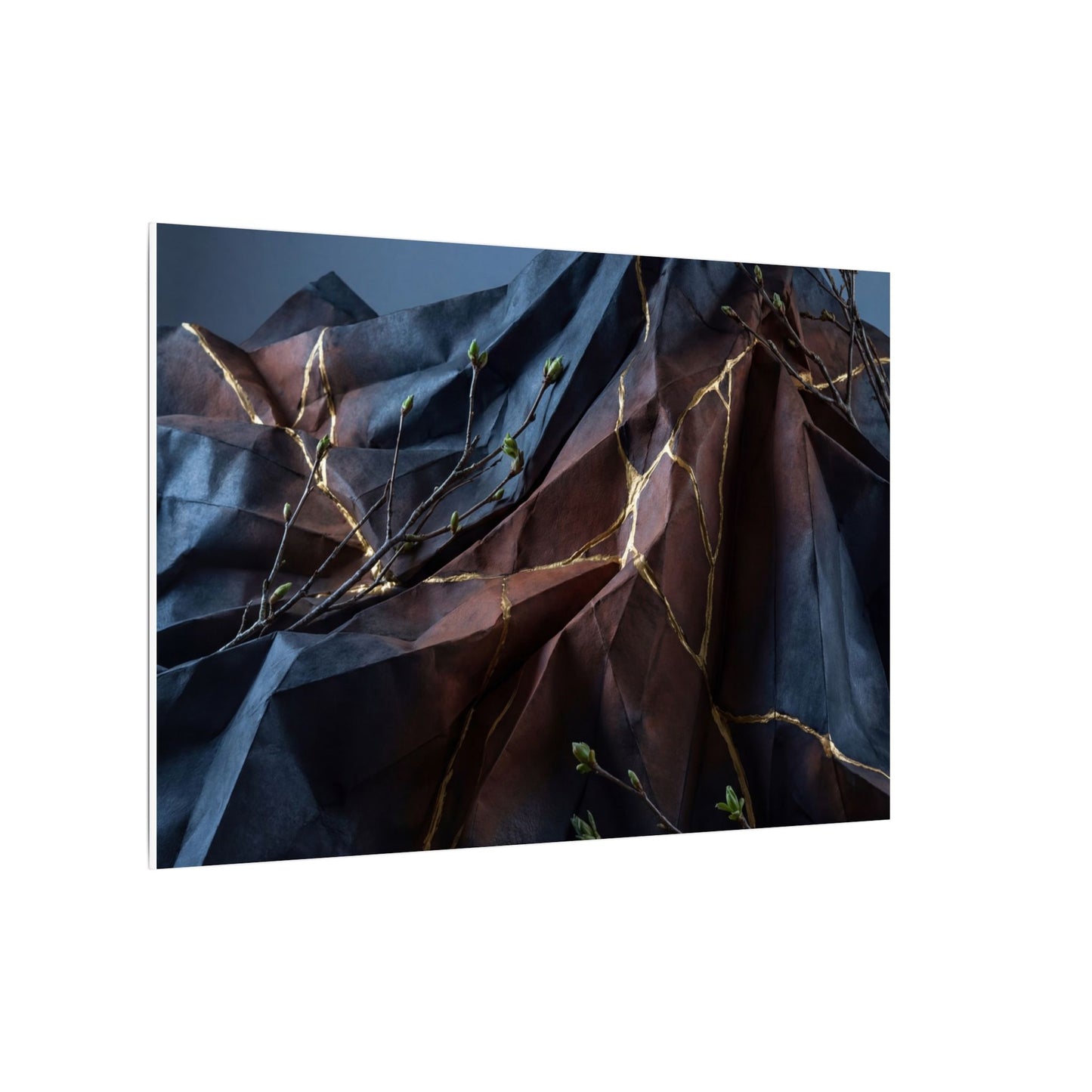 Paper Fold Broken Beauty Canvas Art | Philosophical Kintsugi Art