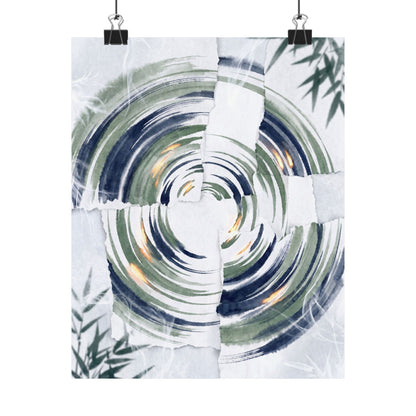 Serene Water Ripple Wall Art Print - Sumi E Zen