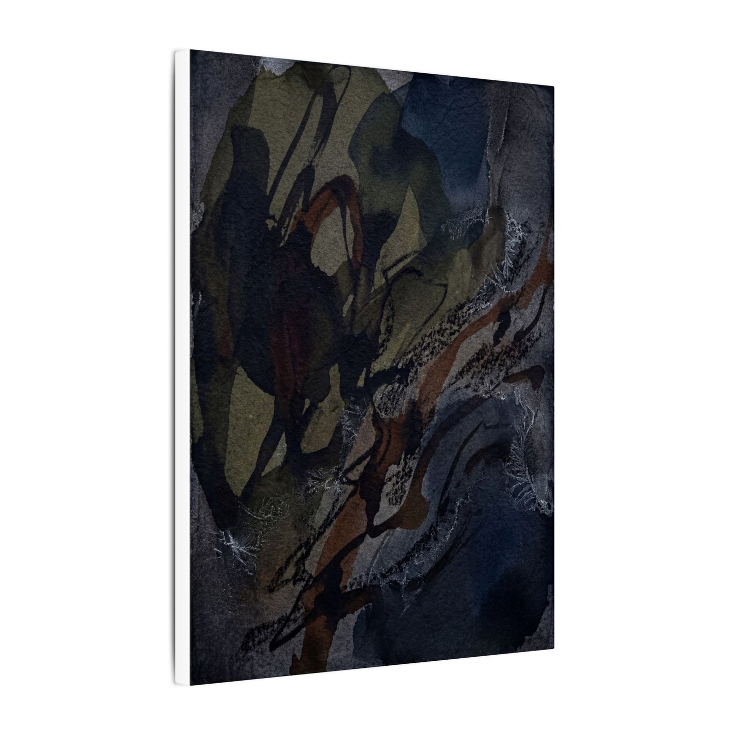 Shadow Play Winter Canvas Art | Dark Japandi Luxurious Design