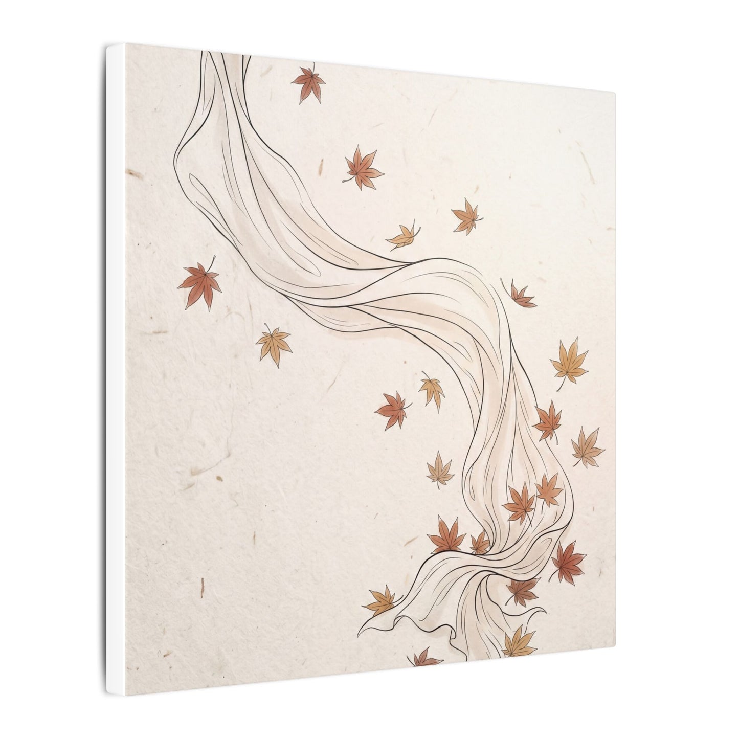 Japandi Silk Drape in Dawn | Minimal Line Canvas Art