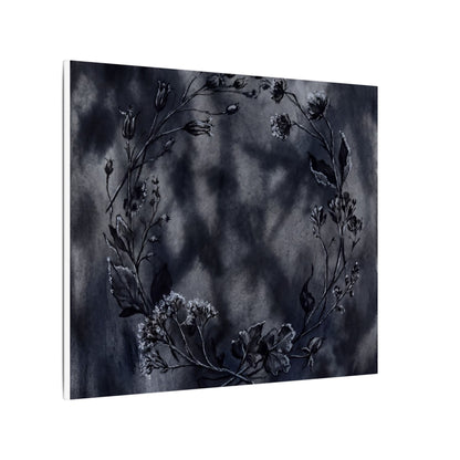 Dried Flowers Canvas Art | Winter Dark Japandi Shadow Zen Art