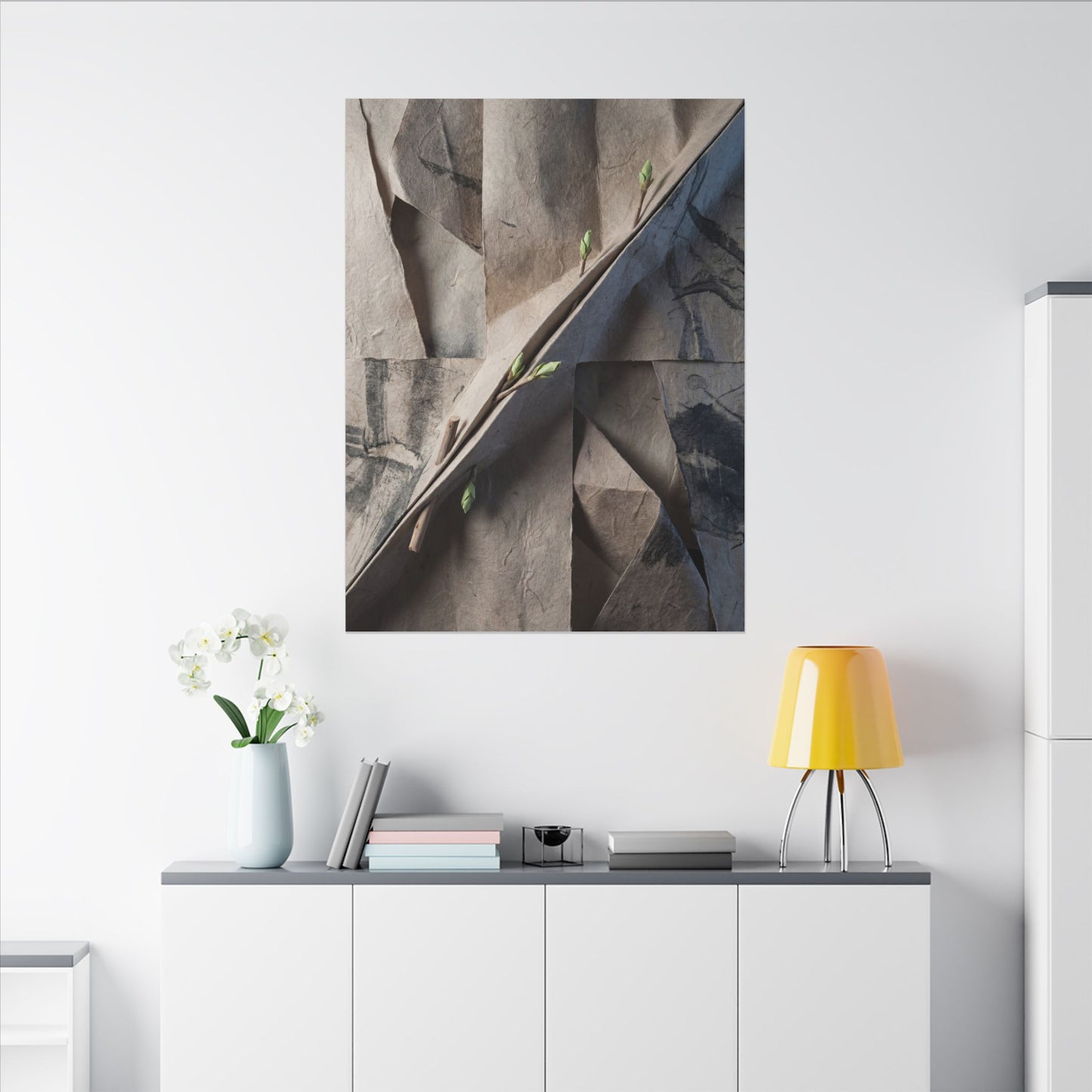 Paper Fold Canvas Art | Spring Japandi Japanese Pattern Art