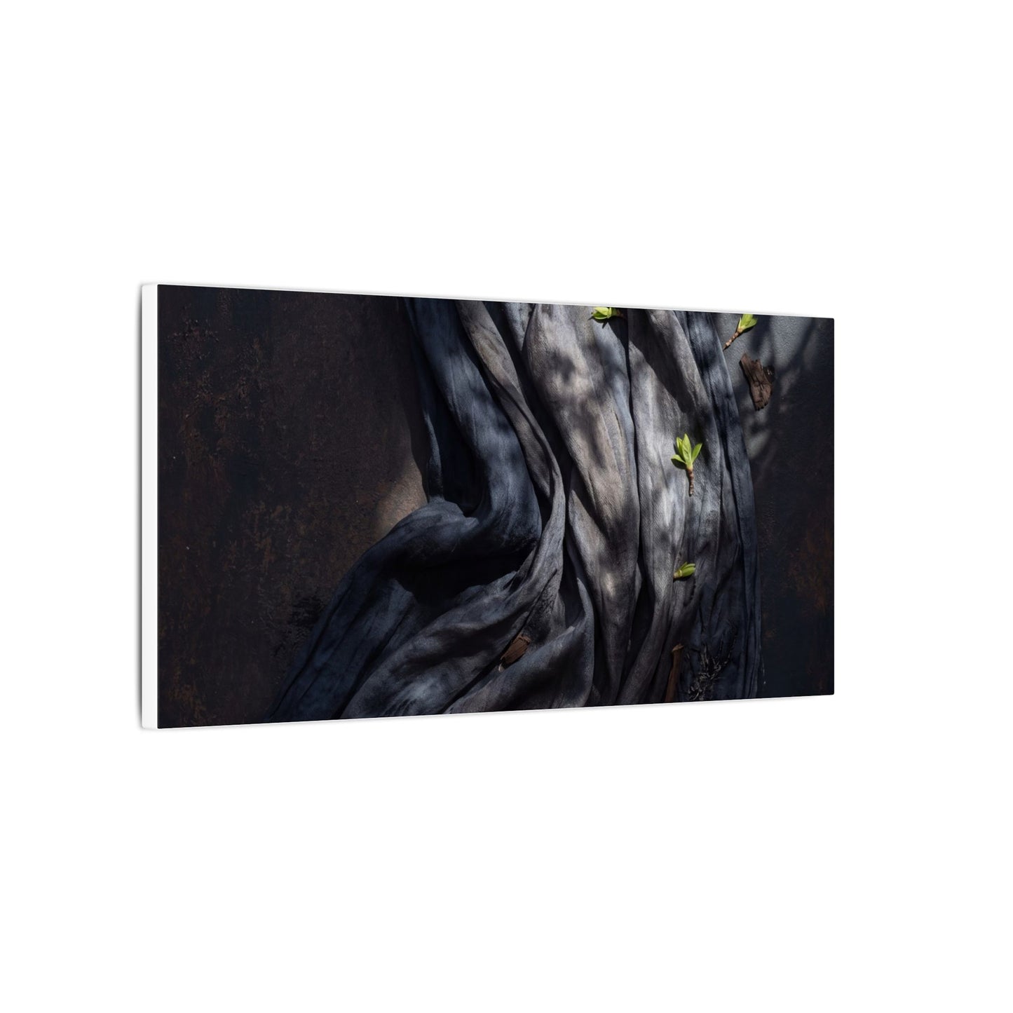 Seijaku Silk Drape Canvas Art - Dark Japandi Dark Texture