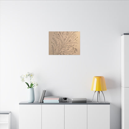 Dried Flowers Canvas Art | Spring Japandi Minimal Line Art